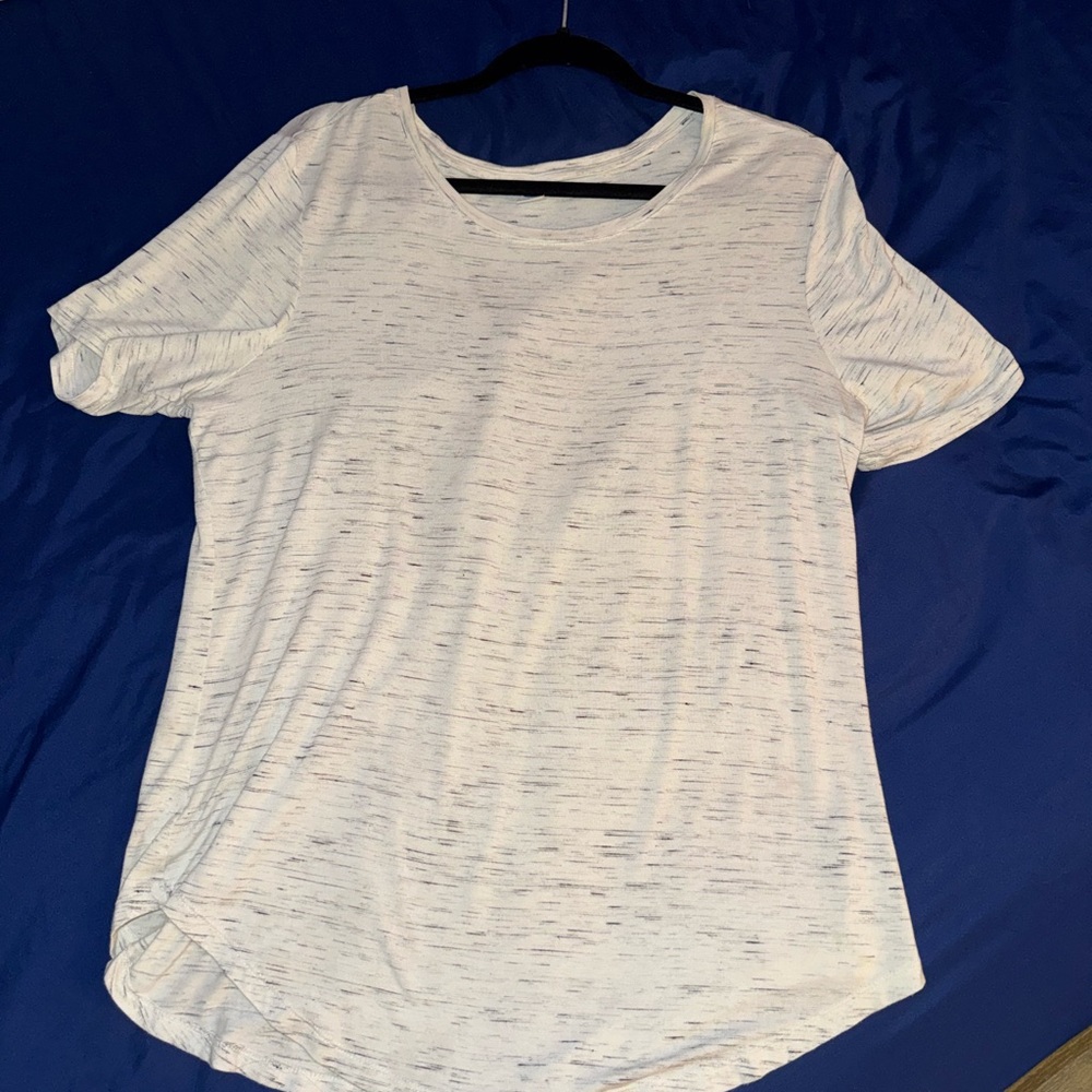 Old Navy Heathered White Short Sleeve Tee